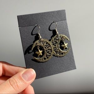Moon and Star Earrings